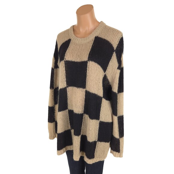 TheOpen Product Check Sweater Size 2 M Womens Check Knit $145 - Picture 5 of 12